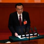 Li Keqiang på lördagens kongress.