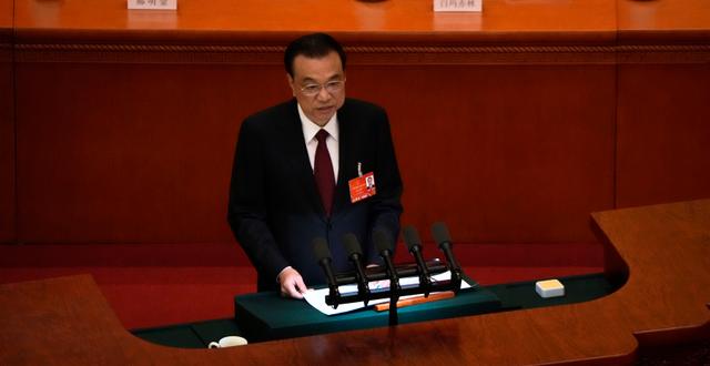 Li Keqiang på lördagens kongress. Sam McNeil / AP