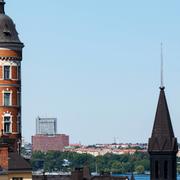   Vy över Södermalm med DN-skrapan i fonden.