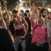 Demonstranter i Valencia på lördagen.