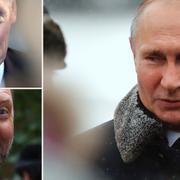 Dmitrij Peskov,  Oleg Deripaska och Vladimir Putin.