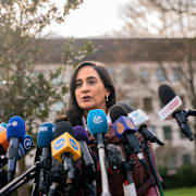 Kanadas försvarsminister Anita Anand på Ramstein Air Base i Tyskland den 20 januari 2023.  Ida Marie Odgaard / Ritzau Scanpix