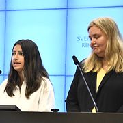 Nooshi Dadgostar (V) och Ida Gabrielsson (V).
