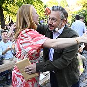 Demirok med sin företrädare Annie Lööf. 