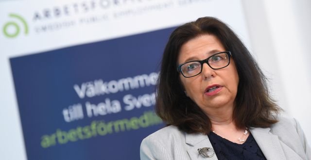 Arbetsförmedlingens generaldirektör Maria Mindhammar.  Fredrik Sandberg/TT / TT NYHETSBYRÅN