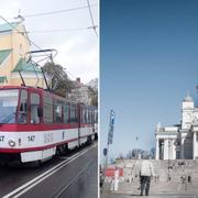 Arkivbilder. Tallinn och Helsingfors.