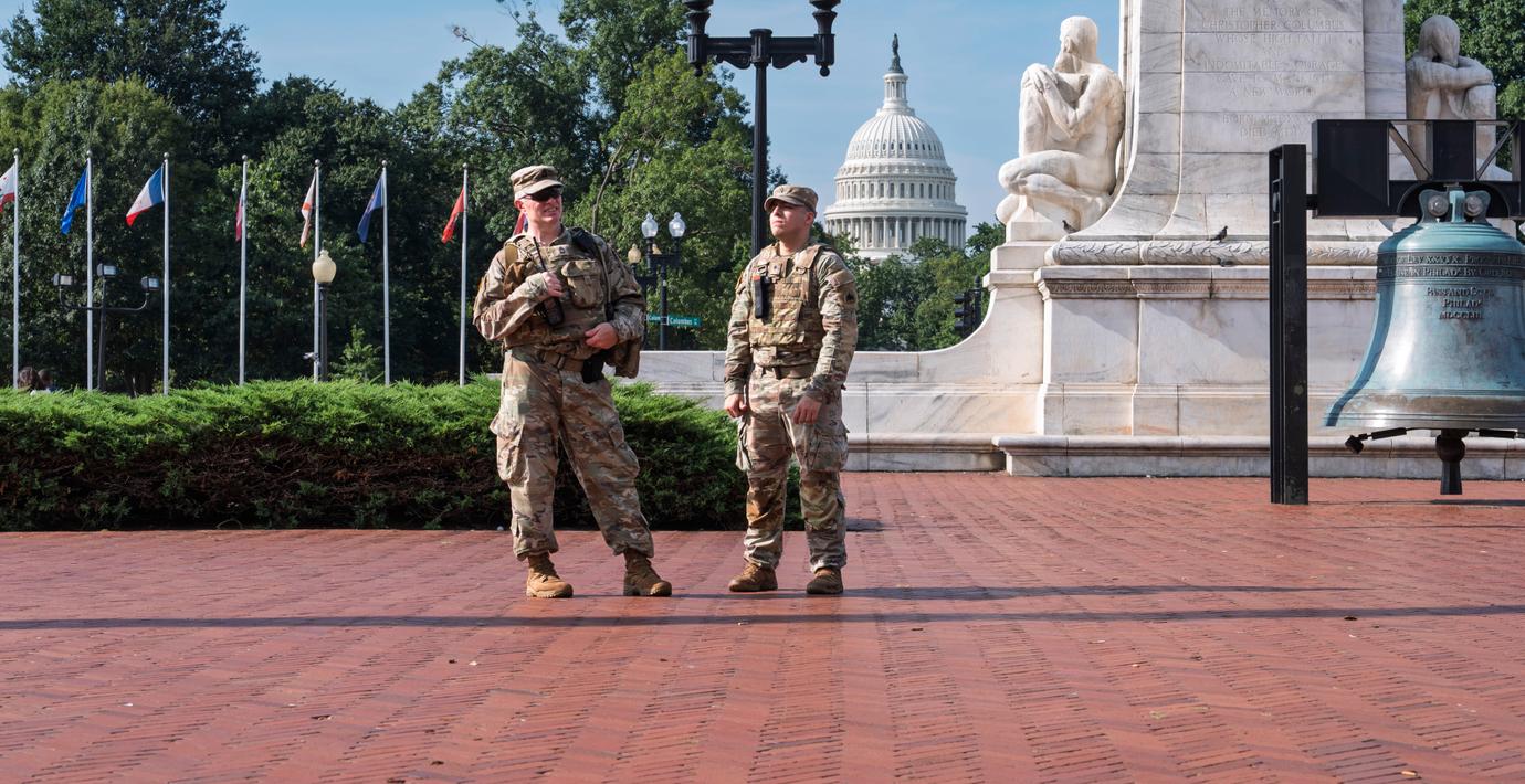 Nationalgardet på plats i Washington DC. 