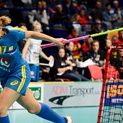 Arkivbild: Anna Jakobsson gör 2–0 i VM-finalen mot Finland 2013.
