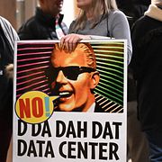 Motståndare till ett datacenterbygge i Pennsylvania i slutet av förra året. 