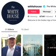 Trump har sedan tidigare ett personligt konto på Tiktok, men nu syns han alltså även på Vita husets nya, officiella konto.