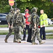 Polis på plats under insatsen, 21 augusti.