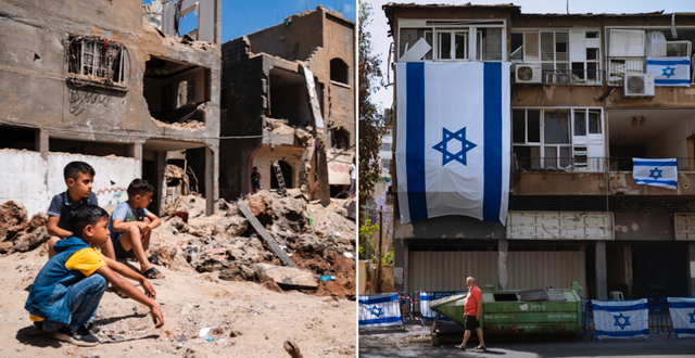 Bild från Beit Hanoun, Gaza och förstört hus i Ramat Gan, Israel TT