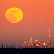 Månen över Toronto, 1 februari.