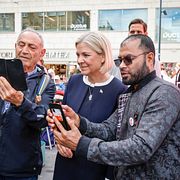 Socialdemokraternas ordförande Magdalena Andersson i Uppsala, 3 augusti.
