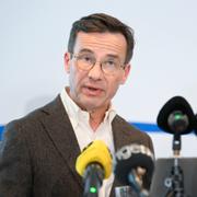 Ulf Kristersson under pressträffen.