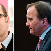 Jan Scherman t.v, Stefan Löfven (S) t.h.