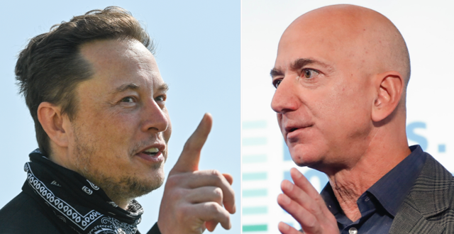 Elon Musk och Jeff Bezos. TT