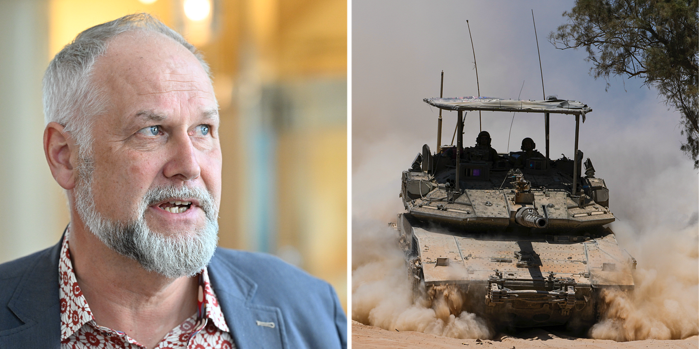 Vänsterpartiets förstanamn i EU-valet Jonas Sjöstedt. 