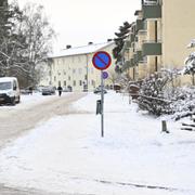 Polis på platsen.