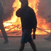 Våldsamma demonstrationer i Hamburg, 7 juli.