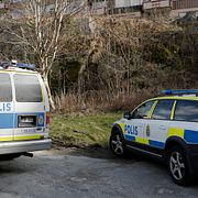 Polis i Partille efter dödsskjutningen.
