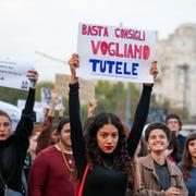 Arkivbild. Protester mot inskränkningar av aborträtten i Milano. 