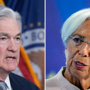 Feds Jerome Powell och ECB:s Christine Lagarde. 