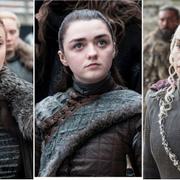 Sophie Turner, Maisie Wiliiams och Emilia Clarke. Alla i sina roller.