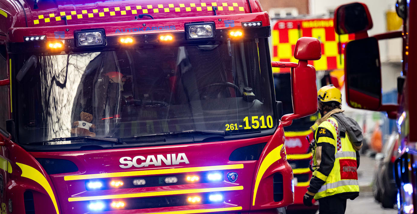 Räddningstjänsten är på plats i Kista. Arkivbild.