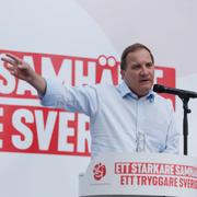 Stefan Löfven i Uppsala. 