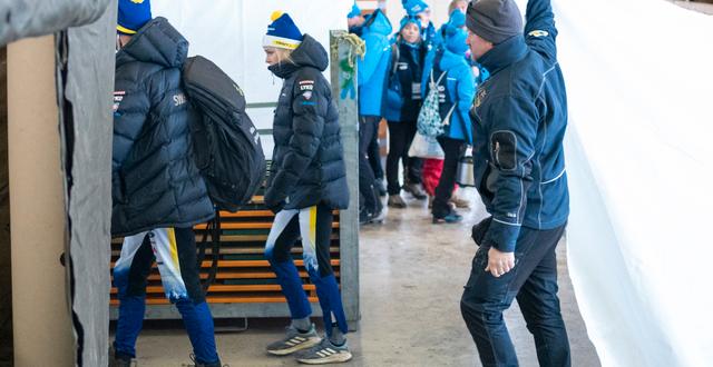 Frida Karlsson efter kollapsen i Tour de Ski. Terje Pedersen / NTB