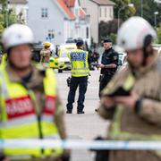 Polis och räddningspersonal på plats i Värnamo, 2 september. 