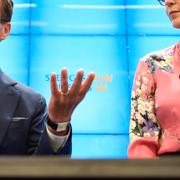 Moderaternas partiledare Ulf Kristersson och partiets ekonomisk-politiska talesperson Elisabeth Svantesson.