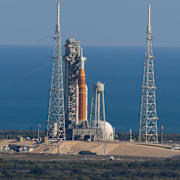 Artemis II vid Kennedy Space Center i Florida.