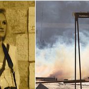 Frilansjournalisten Anna Day är en av de fängslade (t v), bild från demonstrationer i området där journalisterna greps (t h)
