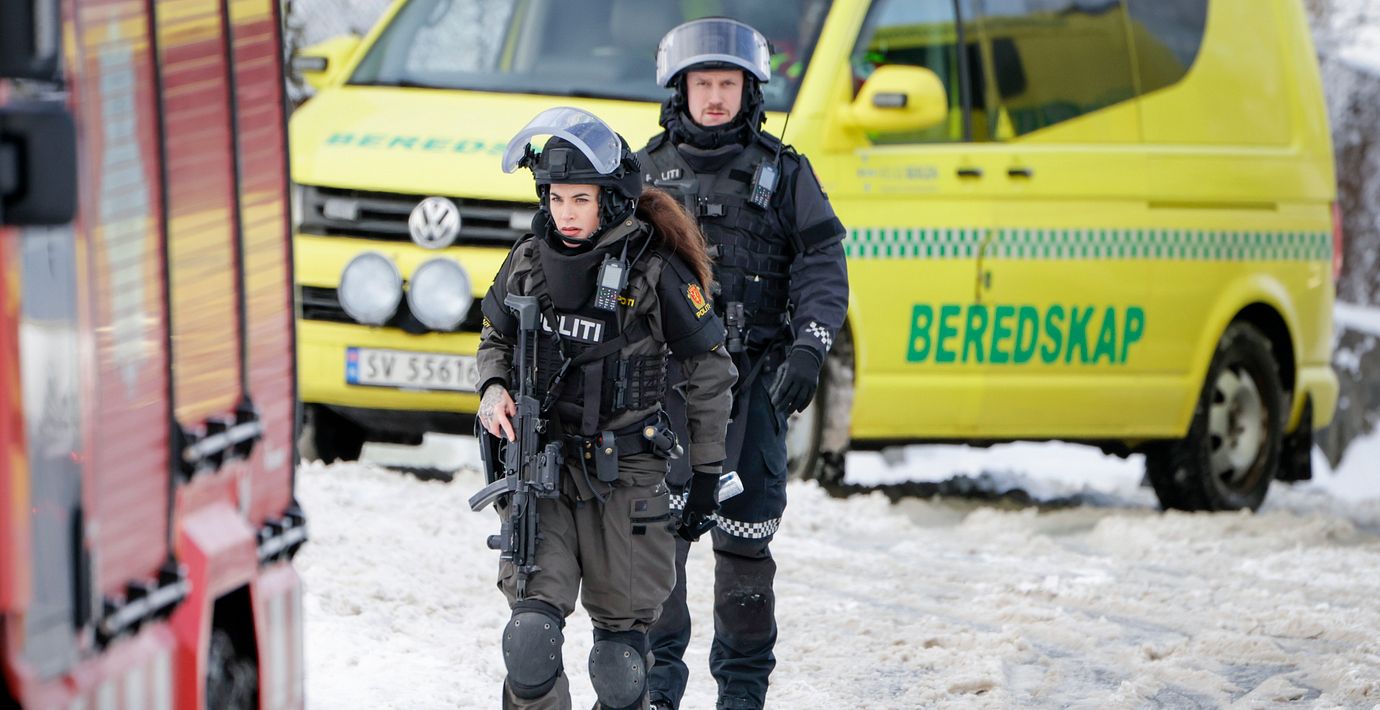 Insatsen utanför huset i Åsane, Bergen den 18 februari 2026. 