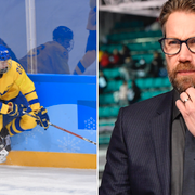 Sveriges OS-debutant Rasmus Dahlin under fredagens gruppspelsmatch i ishockey mellan Sverige och Tyskland på Gangneung Ice Arena/Peter Forsberg