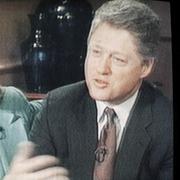 Tv-bild från intervju med Bill Clinton och Hillary Clinton, 1992.