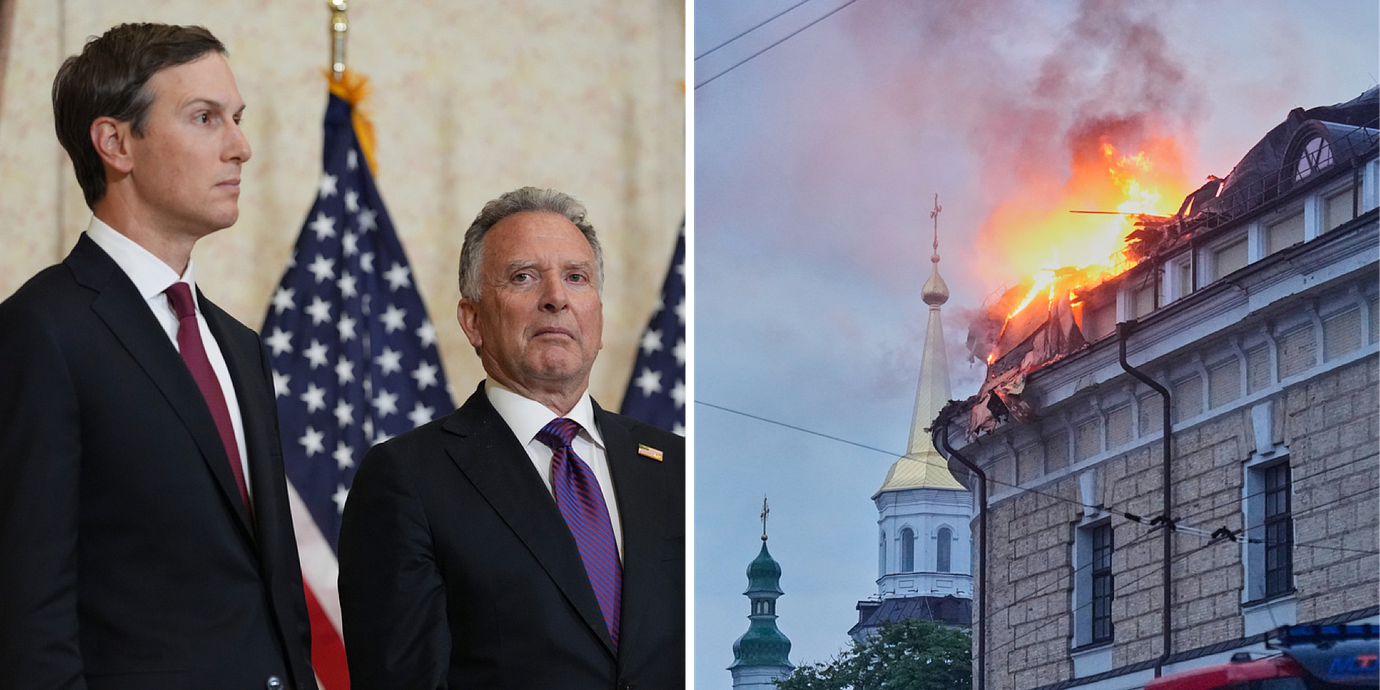 Witkoff och Kushner/Brand efter rysk attack mot Kyiv.
