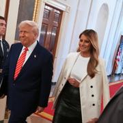 Donald Trump och Melania Trump i går 