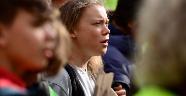 Greta Thunberg under Fridays for future-demonstration. Illustrationsbild.  Paul Wennerholm/TT