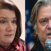 Ann Linde (S) och Steve Bannon.