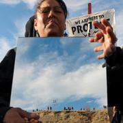 Arkivbild från demonstrationer vid Dakota Access pipeline.