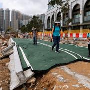 Bild från Hongkong efter tyfonen Mangkhut.