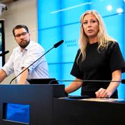 Sverigedemokraternas partiledare Jimmie Åkesson och socialpolitisk talesperson Linda Lindberg.