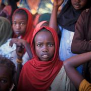 Människor på flykt från al-Fashir i början av november.