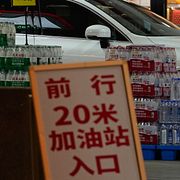Bensinstation i Beijing, Kina den 22 mars 2026.