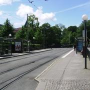 Spårvagnshållplatsen vid Grönsakstorget i Göteborg.