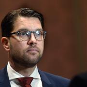 Jimmie Åkesson på Grand Hotel i dag.