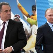 Rysslands biträdande premiärminister Vitalij Mutko och president Vladimir Putin. Arkivbild.